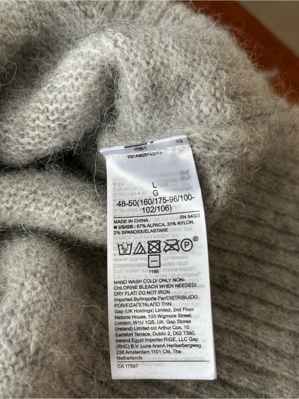 Banana Republic Large Grey Alpaca Blend Fair Isle Mock Neck Sweater - Picture 7 of 8
